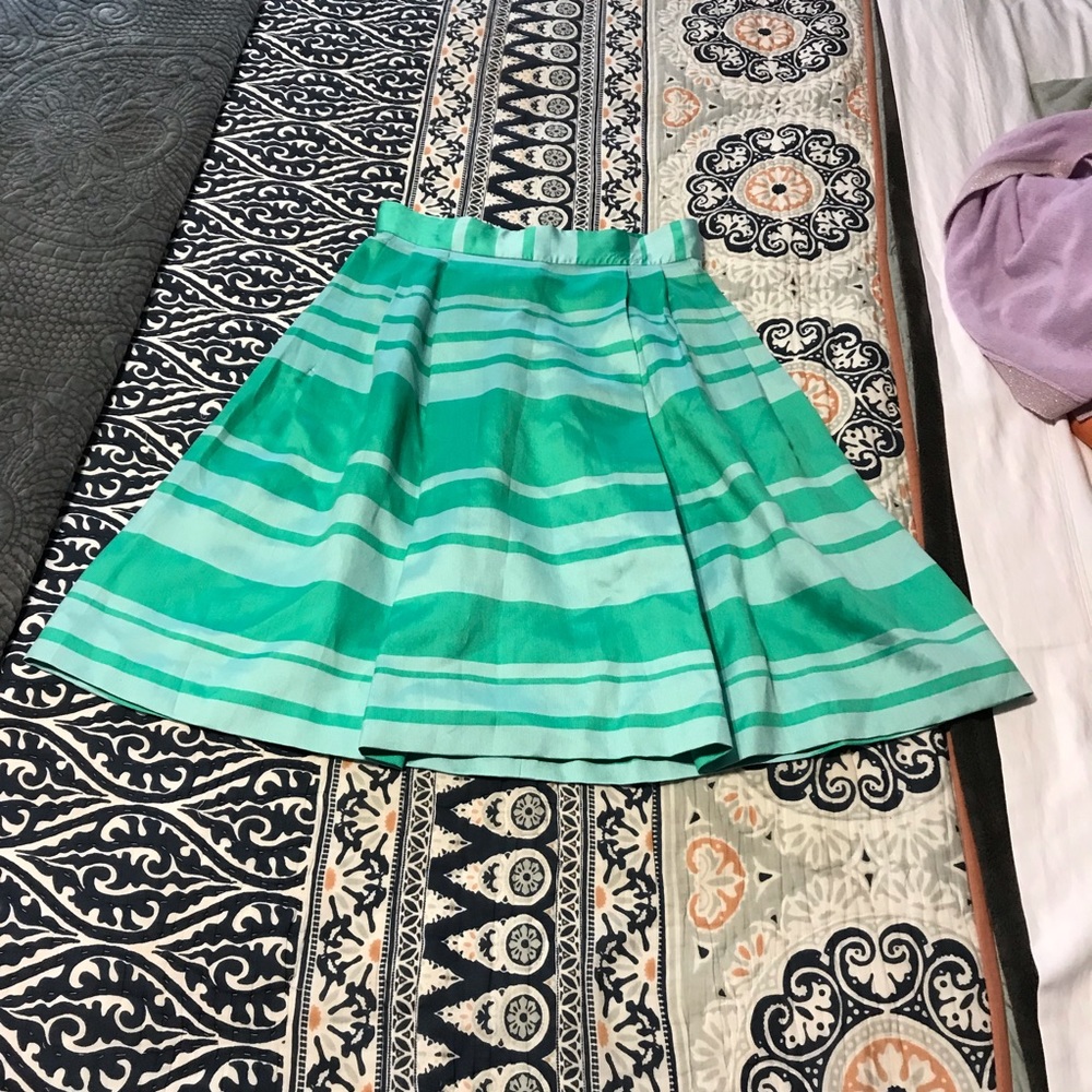 Kate spade blue and green striped sample skirt